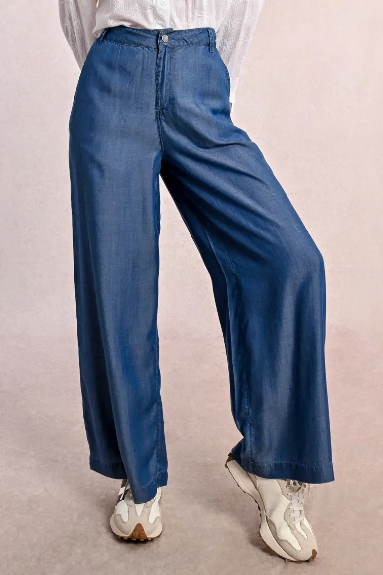 Pantalon large en lyocell