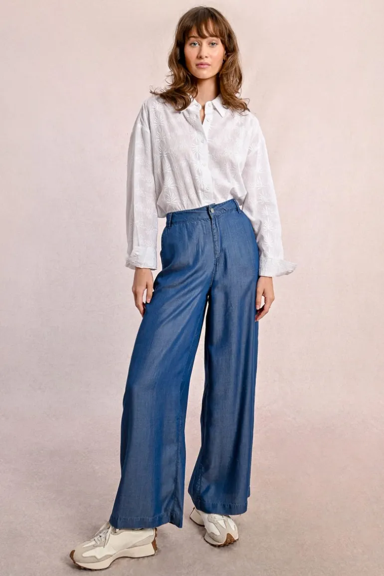 Pantalon large en lyocell
