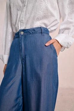 Pantalon large en lyocell
