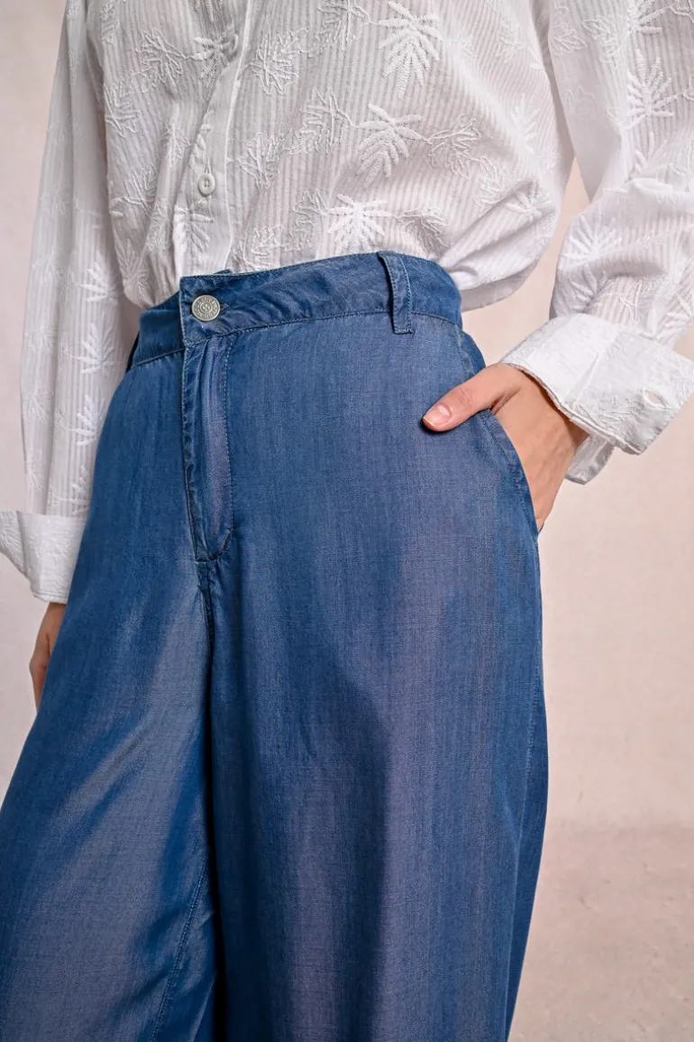 Pantalon large en lyocell