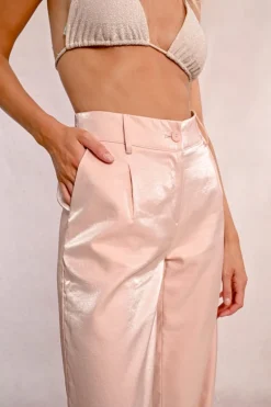Pantalon large et satiné