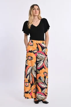 Pantalon large imprimé