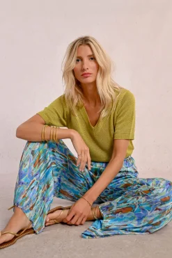 Pantalon large imprimé