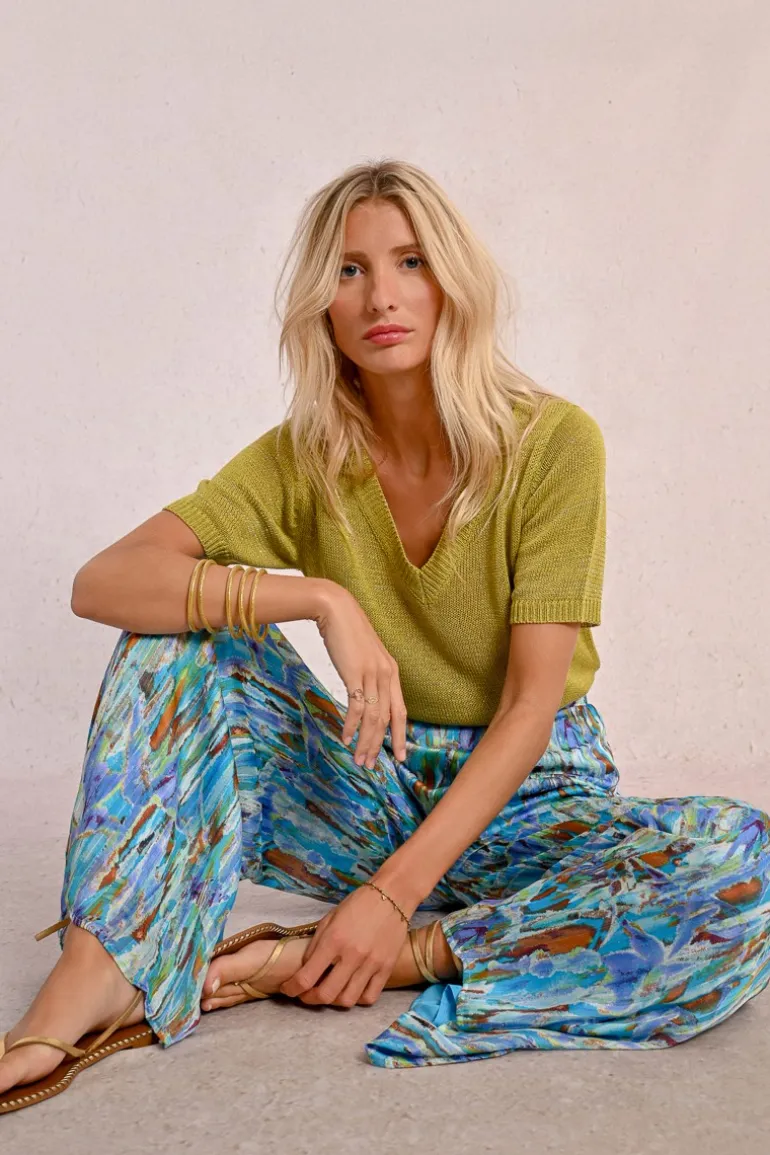 Pantalon large imprimé