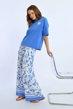 Pantalon large, imprimé