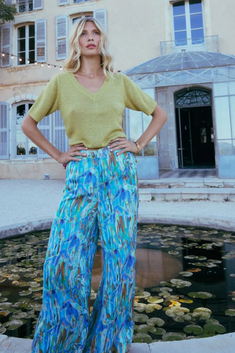 Pantalon large imprimé