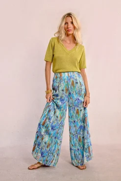 Pantalon large imprimé