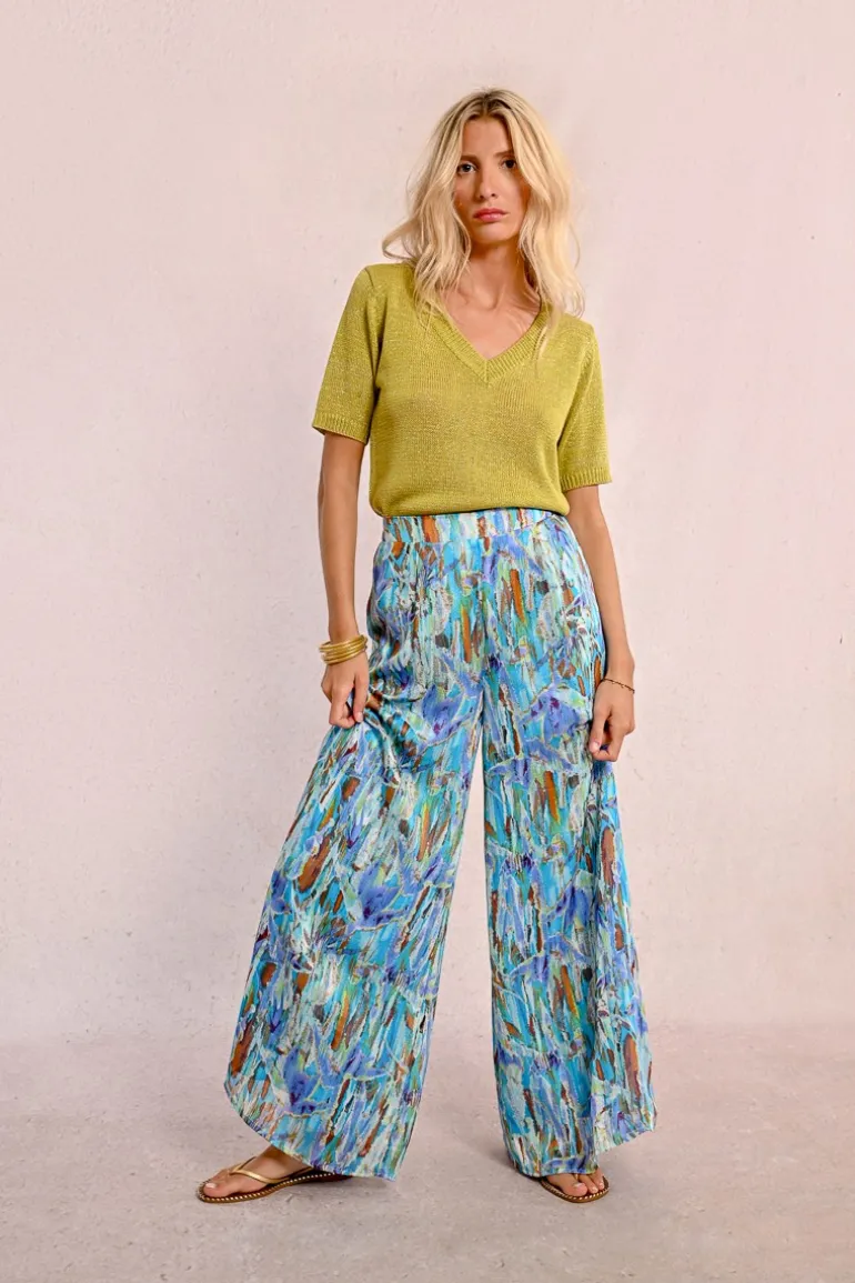 Pantalon large imprimé