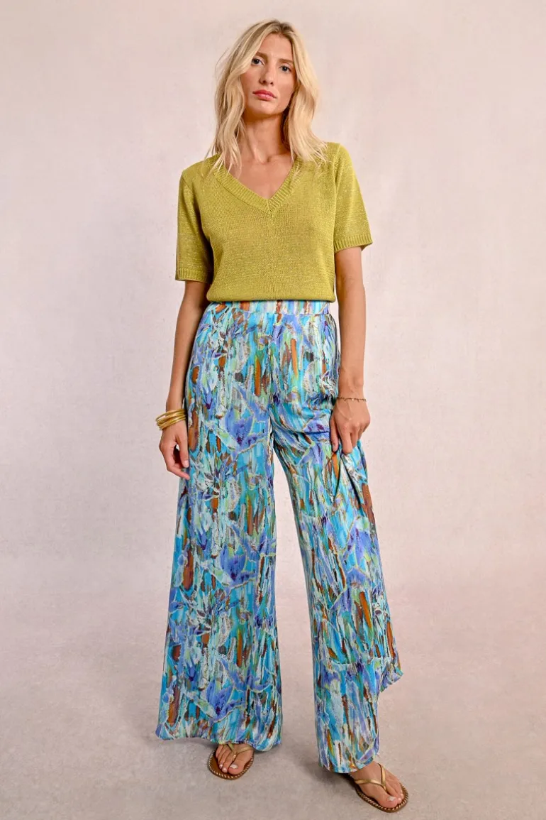 Pantalon large imprimé