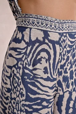 Pantalon large, zébré