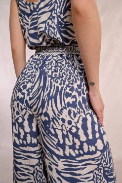 Pantalon large, zébré