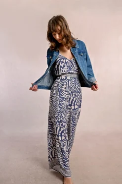 Pantalon large, zébré