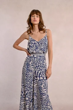 Pantalon large, zébré