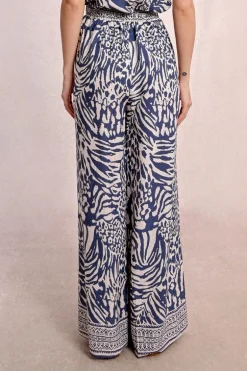 Pantalon large, zébré