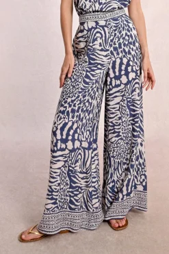 Pantalon large, zébré