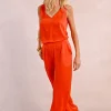Pantalon taille haute, fluide