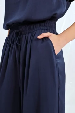 Pantalon taille haute, fluide