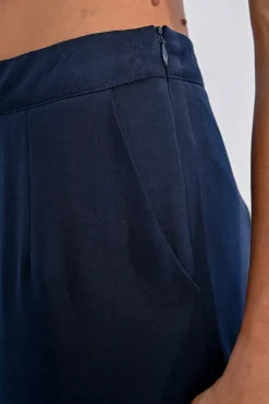 Pantalon taille haute, fluide