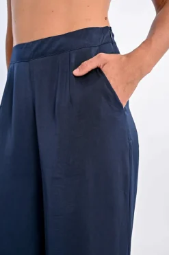 Pantalon taille haute, fluide