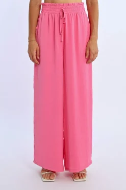 Pantalon taille haute, fluide