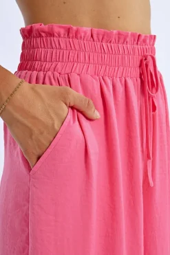 Pantalon taille haute, fluide