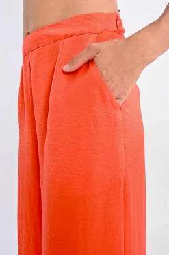 Pantalon taille haute, fluide