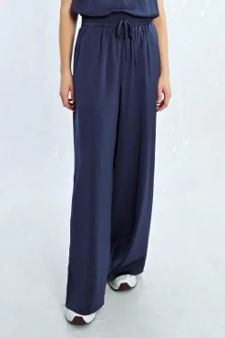 Pantalon taille haute, fluide