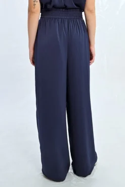 Pantalon taille haute, fluide