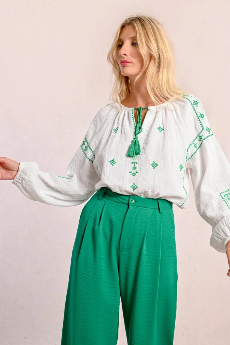 Pantalon tailleur fluide et droit