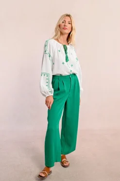 Pantalon tailleur fluide et droit
