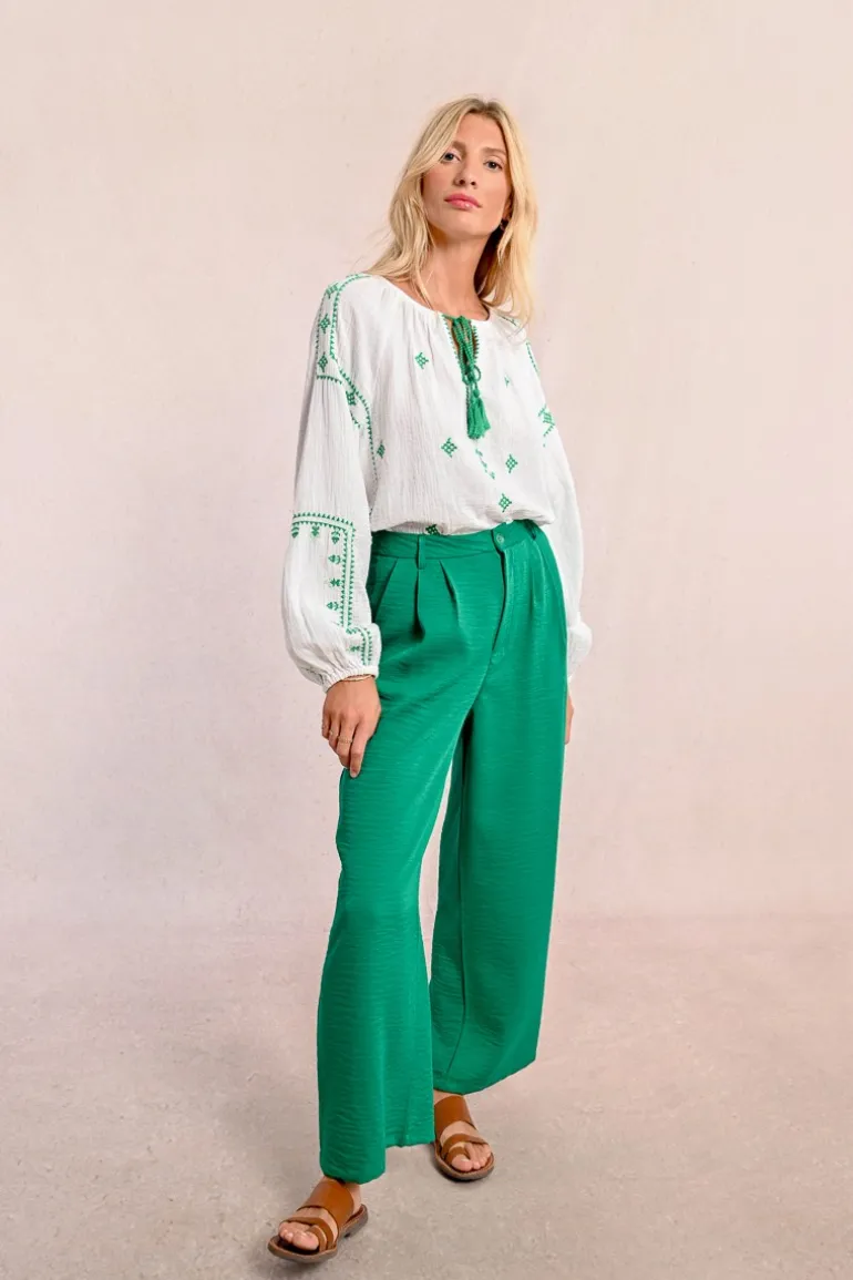 Pantalon tailleur fluide et droit
