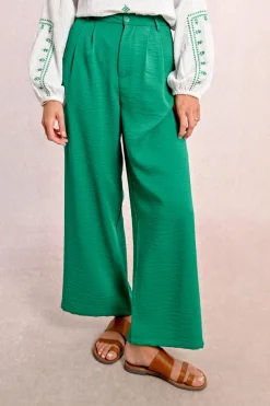 Pantalon tailleur fluide et droit