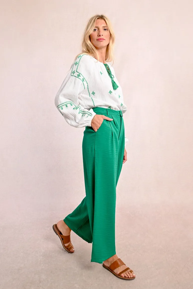Pantalon tailleur fluide et droit