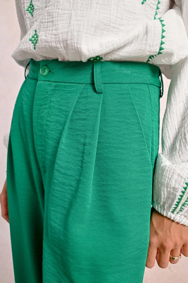 Pantalon tailleur fluide et droit