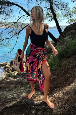 Paréo imprimé floral