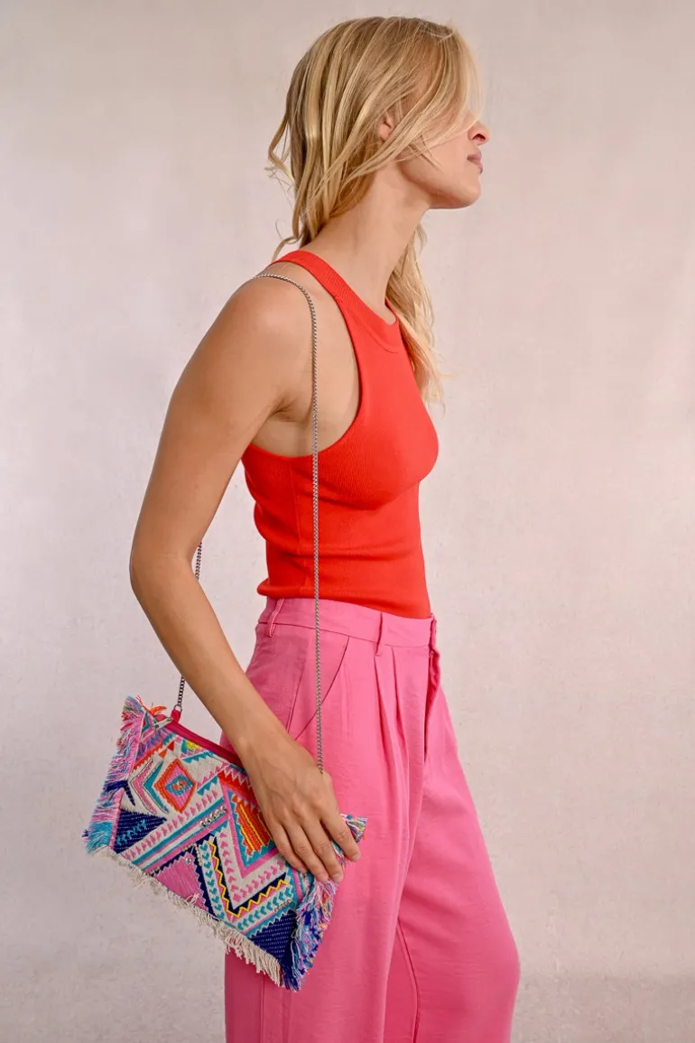 Pochette colorée à franges