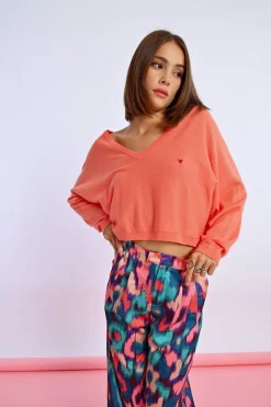 Pull crop motif c艙ur