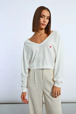 Pull crop motif c艙ur