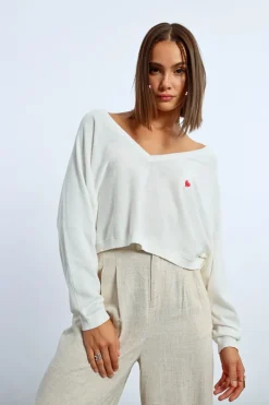 Pull crop motif c艙ur