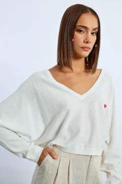 Pull crop motif c艙ur