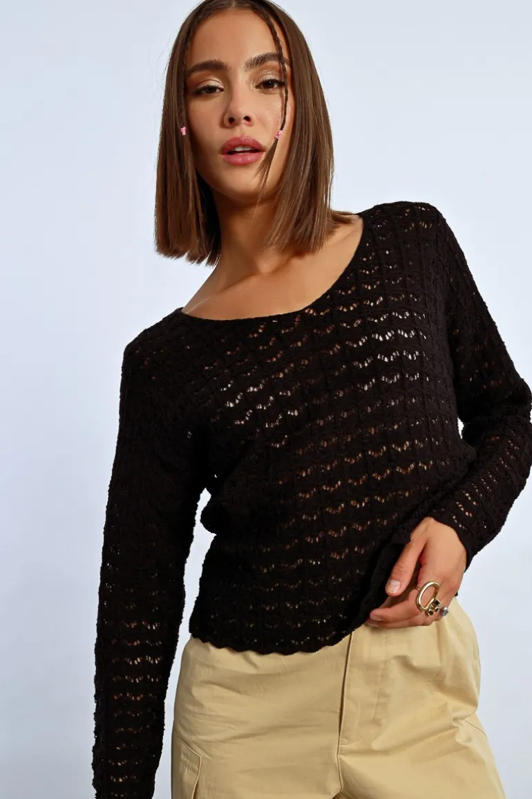 Pull en maille ajourée