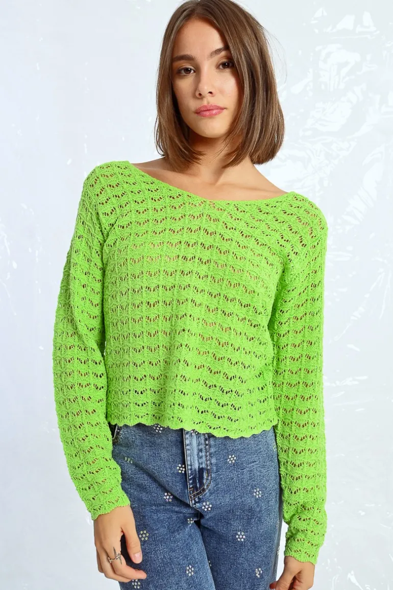Pull en maille ajourée