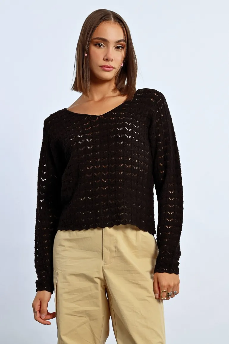 Pull en maille ajourée