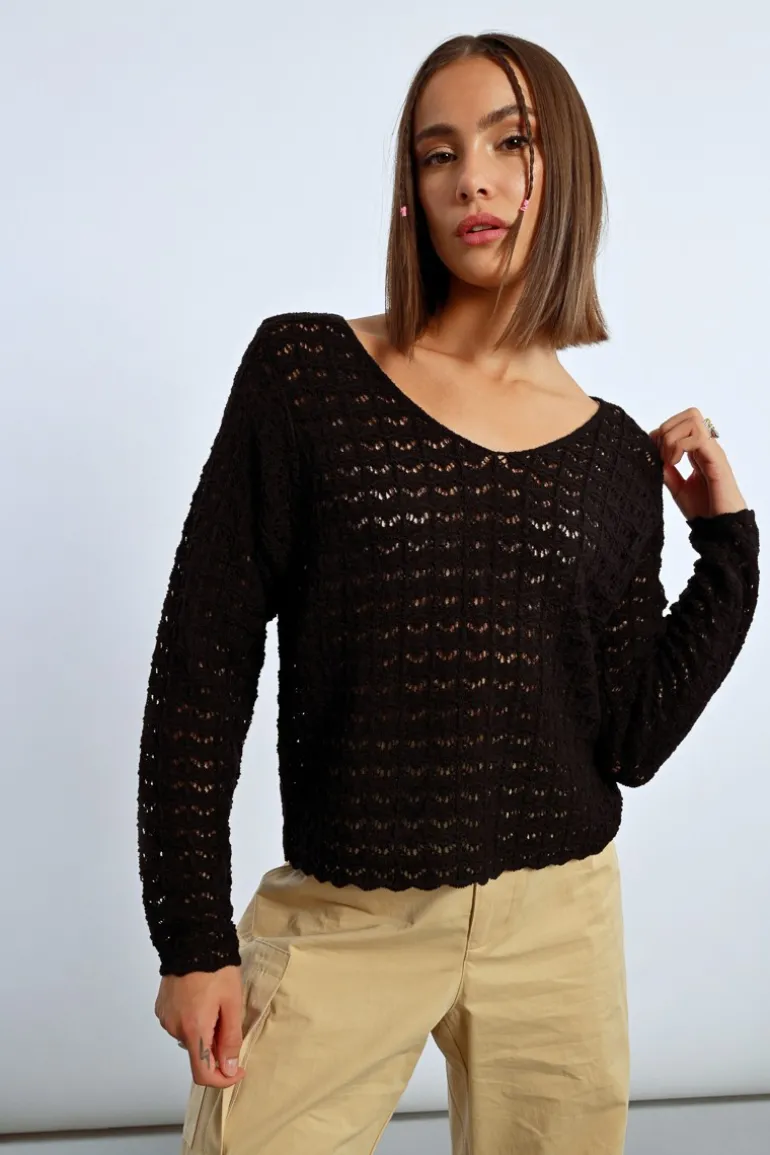 Pull en maille ajourée