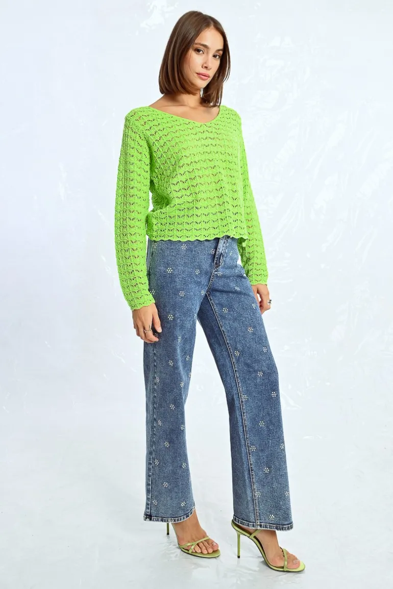 Pull en maille ajourée