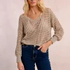 Pull en maille ajourée et irisée