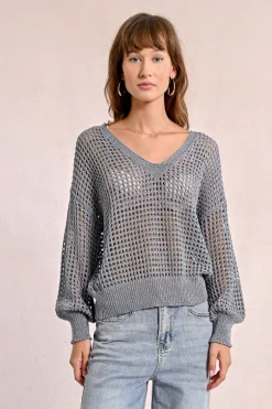 Pull en maille ajourée et irisée