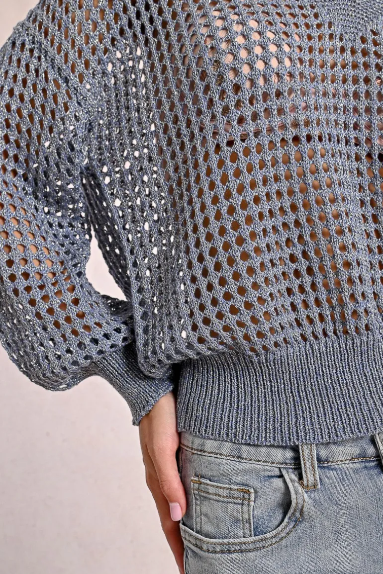 Pull en maille ajourée et irisée