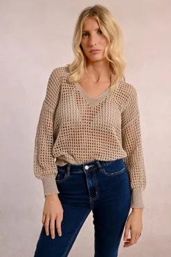 Pull en maille ajourée et irisée