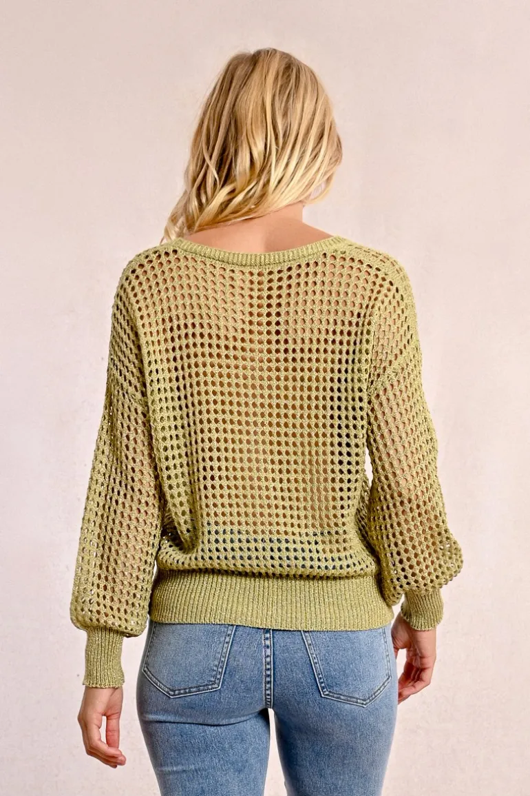 Pull en maille ajourée et irisée